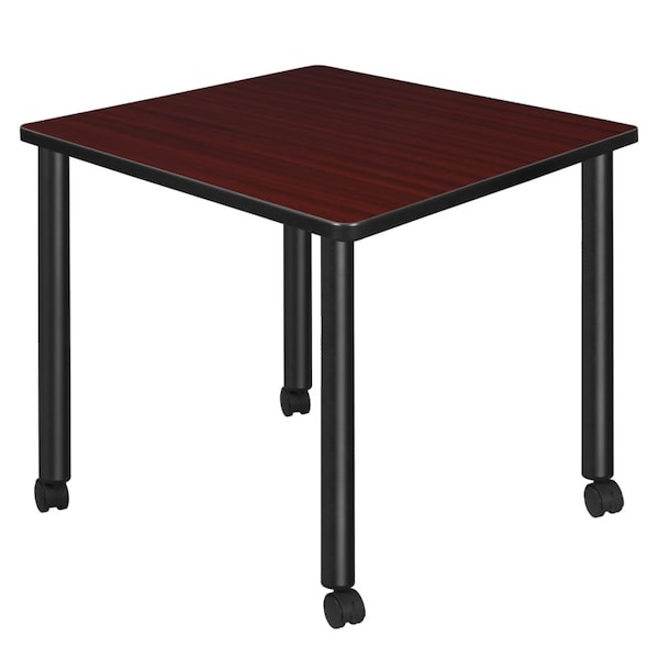 Regency Kee Mobile Tables, 30 W, 30 L, 29 H, Wood, Metal Top, Mahogany TBMC3030MHBK - main